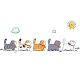 Anfiodas 3個車ステッカー 車用デカール 自転車 ステッカー 防水シール 猫のステッカー 猫 面白ステッカー 車やバイク キズ隠し かわいい 猫の引っかき傷 シール クリエイティブ装飾 車用デコレーション (スマイリー猫) [並行輸入品]