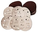 6種120枚 ダブルアクション マジック ペーパーセット サンダー用 125mm 6穴(＃150 #240 #320 #400 #600 #800 各20枚)