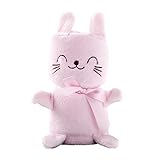 Babysingベビ毛布　プランケット　薄い掛けふとん 動物柄がかわいく (ピンク)