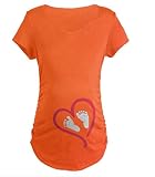 Zhhyltt 出産のtシャツ Maternity T-shirt Top Shirt Baby Feet Hands Short-T-shirt for Womens