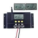 Sun YOBA 30A 12V/24Vオートスイッチ 液晶表示 PWMモード 同梱の温度センサー ソーラーレギュレーター ソーラーパネル充電コントローラー