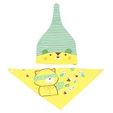SmartLIFE幼児赤ちゃん男の子女の子幼児Kid 'sソフトコットンキャップ帽子とよだれかけセット( 1pcsハット+ 1pcsよだれかけ) カラー: イエロー