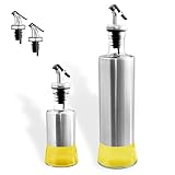 オイルボトル 【フードコーディネーター監修(兼現役調理師)】[液だれしない！見せる収納(全6種類)ｘオイル、醤油などの調味料にオススメです] [KAMIKAZE] (200ml+500ml)