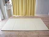 エッグマット　パステルフォルダーマットＭ+カバーセット　クリームカラー　（240ｘ135ｘ3.8ｃｍ）防音マット、キッズマット、プレイマット、折りたためるマット、コットンカバー