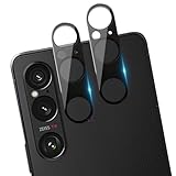 Xperia 1 VI カメラフィルム 【アルミ合金製+強化ガラス】エクスペリア1 VI SO-51E SOG13 カメラ保護フィルム レンズ 保護カバー 耐衝撃 露出オーバー防止 全面保護 高透過率レンズ保護フィルム [2枚] (ブラック)