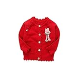 Pojour ベビー服 子供服 女の子ニットセーター 冬 防寒 かわいいカーディガントップス おしゃれ 暖かい 厚手 綿 ベビールームウェア 普段着 カジュアル 旅行 記念日 プレゼント 丸首 黄色