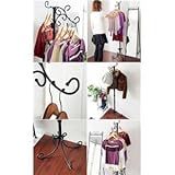 傾斜ハンガーラック スチール製 スリム/コンパクトタイプ フェルト付き ヨーロピアン調 ブラック(黒)【代引不可】 生活用品 インテリア 雑貨 インテリア 家具 収納家具 ハンガーシェルフ ワードローブ [並行輸入品]