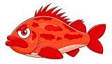 Wallmonkeys WM359273 Cartoon Ocean Perch Peel and Stick Wall Decals (72 in W x 41 in H) [並行輸入品]