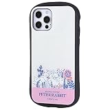 グルマンディーズ ピーターラビット iPhone12/12 Pro(6.1インチ)対応ハイブリッドガラスケース ラインアート PR-58B ベージュ