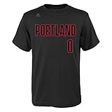 Portland Trail Blazers Nba Damian Lillard Youth Hyper Name & Number Tee (ブラック) ブラック