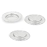 uxcell シンク濾し器 パンチングフロア排水 キッチン バスルーム メタル メッシュ 直径7cm 3個入り