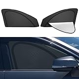 【2in1 サンシェード+カーテン 一体式】MWWM トヨタ RAV4 50系 サンシェード メッシュカーテン サイド用 ラブ4 XAA50 XAH50 XAP50 カーシェード マグネット 換気 UVカット 防虫 2018年11月～2025年12月 運転席 助手席 遮光 断熱 車中泊・夏対策に最適 日よけ アクセサリー 収納袋付き 2枚