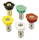 Pressure Washer Sprayer Nozzle Tip Size 3.0 or 030, Set of 5 Tips Stainless Steel for 1500 Psi, 2000