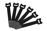 Cable Ties Cord Organizer - Hook and Loop Reusable Self-Fastening Cable Ties 50 Pieces 6-Inch, Black