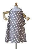 Mona bebe(モナベベ）　ワイヤー入り授乳ケープ（ナーシングカバー）　大きめサイズ　多機能　収納ポーチ付き　プレゼントにも大人気☆スター（グレー） [並行輸入品]