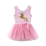 MIOIM ワンピース 女の子 子供ドレス ノースリーブ ユニコーン柄 ドレス チュチュスカート 舞台 ダンス 学園祭 発表会 誕生日 バレエ