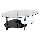 強化ガラステーブル(ローテーブル) 高さ43cm 棚収納/アジャスター付き ブラック(黒)&amp; ホワイト(白)【代引不可】 生活用品 インテリア 雑貨 インテリア 家具 テーブル その他のテーブル top1-ds-1747477-ak