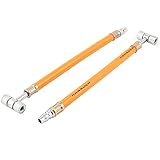 uxcell　タイヤインフレータ　車　ゴム　エアーポンプホース　31cm長　オレンジ　2個入り