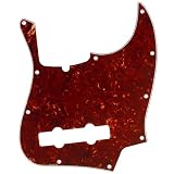 Musiclily Pro 10穴 JBジャズベース用ピックガード5弦Fender American Jazz Bass用、茶べっ甲4P