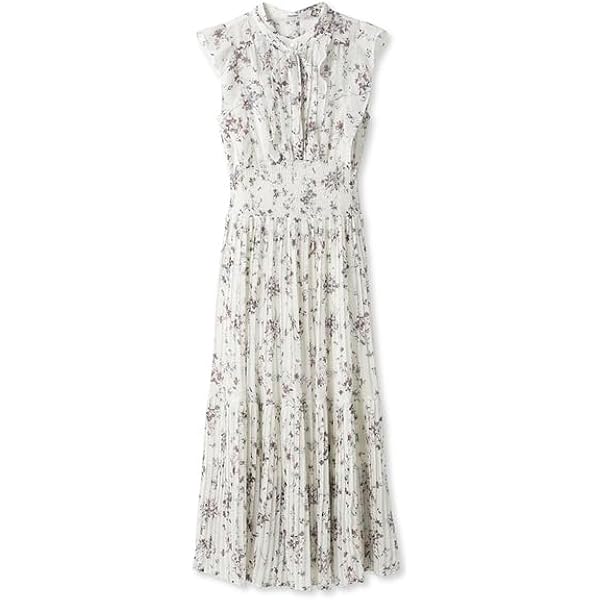 【美品】SNIDEL sustainaフリルプリントワンピース ホワイトサイズ0 00サイズあり】Sustainableフリルワンピース(マキシ・ロング