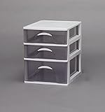 オフィス 収納 浅型二段、深型一段、タイプ 文房具 デスクチェスト ライトグレー