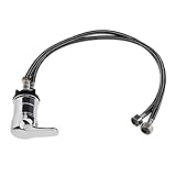 Perfk ホット コールド 蛇口　冷熱水栓　水栓　ホース　美容　サロン　シャンプーボウル　高品質　全２色３タイプ選べる - 銀, 80 cm