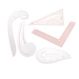 Fenteer クラフト　カンマ　フレンチ　曲線　ものさし　定規　L-方形　トライアングル　ルーラー　セット　5個入り