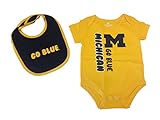 Michigan Wolverines幼児イエローSSボタンスナップクリーパーand Bib Set ( 6 – 12 M )