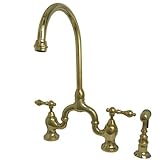 Kingston Brass KS7792ALBS English Country Kitchen Faucet with Brass Sprayer, Polished Brass [並行輸入品]