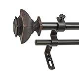 High Quality 5/8 Montevilla Core Square Double Telescoping Drapery Rod Set, 26-48, Oiled Bronze