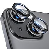 Uneawit カメラフィルム カメラ保護 iPhone 13 Mini / 13用 レンズカバー カメラカバー レンズ保護カバー カメラ保護フィルム 宇宙航空材料 強化ガラス クリア 超高硬度9Hガラス 4層設計 360°保護 2眼レンズ保護 超高透過率 黒縁取り 露出オーバー防止 防塵 キズ防止 ブラック