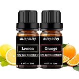 BURIBURI 2種パック レモン+スイート 100％ ピュア精油 エッセンシャルオイル 各10ml ナチュラル ディフューザー用 マッサージ用 アロマ テラピー (レモン+スイート)