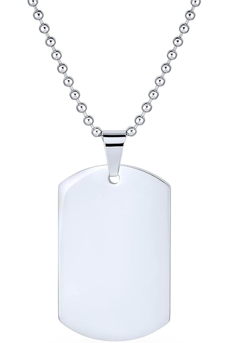 Military Army Dog Tag Pendant Necklace 