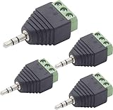 オーディオファン 3.5mmコネクタ 3極 端子台⇢3.5ステレオミニプラグ 端子変換 アダプター 4ケセット