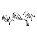 Moen TS42112 Weymouth Two-Handle High Arc Wall Mount Bathroom Faucet Trim Kit without Valve, Chrome 