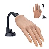 Naochi ネイル練習用シリコンハンド ハンドマネキン 極リアル ハンドモデル アクリルネイルトレーニング用 手の模型 ネイルチップ取り付け可 固定式 アクリルネイル用 ネイルアートツール トレーニングハンド 初心者向け 練習用 ハンド Q03-S18 (右手)