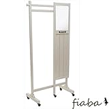 【フィアーバ】ミラー付ハンガーラック ホワイト