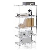 LOWYA （ロウヤ） スチールラック ラック 2.5cm間隔 可動棚 マットな質感 パウダーコーティング アジャスター付 収納 幅75cm 奥行35cm 高さ149cm ブラック おしゃれ 新生活