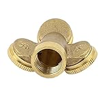 uxcell 霧吹きノズル　スプリンクラー　ゴールドトーン　3ヘッドスプレー　芝生ヤード庭造り用