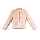 子供コート Hosam キッズ 女の子 暖か フェイクファー コート ガルズコート　欧米風　おしゃれ　ファッション (130, ピンク)