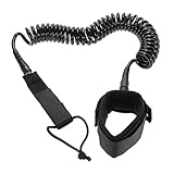 chrikathy 10 'コイル状サーフボードSup Leash Ankle Leashロープコイル状Open水スタンドUpパドルボードサーフィンコード脚ロープ文字列コードブラック