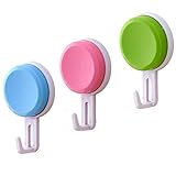 3パックlabkiss lk048 Heavy Duty 5 kg吸盤壁マウントキー服コートローブタオルフックホルダー&ブラケット装飾アクセサリーホーム装飾、防水、ドリルなし、マーク、再利用可能な、粘