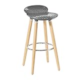 SoBuy ??バースツールキッチン朝食Barstool、abs-plastic Seat &木製脚、fst35-hg、グレーby SoBuy
