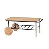 センターテーブル/ローテーブル 【幅92cm】 スチール×木製 収納棚付き 『オセロ』 END-111