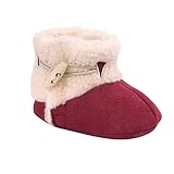 Nice Days（ナイス　ディズ） 【0-1歳】赤ちゃん ベビーシューズ ブーツ 新生児 冬靴 綿製 可愛い もこもこ 保暖 防寒 ソフトボトム (12CM, 赤)