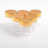 Jarvials12個セット20MLゴールドカバー 蓋 ガラス瓶，絶妙で美しい DIYホリデーギフト 祝日の贈り物 結婚式の装飾小さな贈り物最良の選択， 適している 収納する 茶の葉 ふんまつ えきたい とうがらし調味料貯蔵し (20CC,