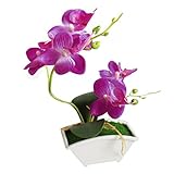 MIOIM 造花 インテリア 胡蝶蘭 ブーケ 観葉植物 鉢植え プリザーブド ブーケ 人工 フラワー 手作り植物 室内 飾り