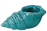 Urban Trends Collection 39711 4 Piece Ceramic Gloss Blue Conch Figurine, 9.25 x 6.00 x 4.00 in.