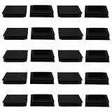 uxcell チューブインサート 100 x 100mm プラスチック製 正方形 リブ付き チューブインサート エンド カバー キャップ 97mm~99mmの内部サイズ 家具 滑走 フロアプロテクター 20個入り