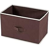 収納ボックス/不織布製インナーボックス 横型 取っ手付き 幅39cm×奥行25cm×高さ25cm BR ブラウン